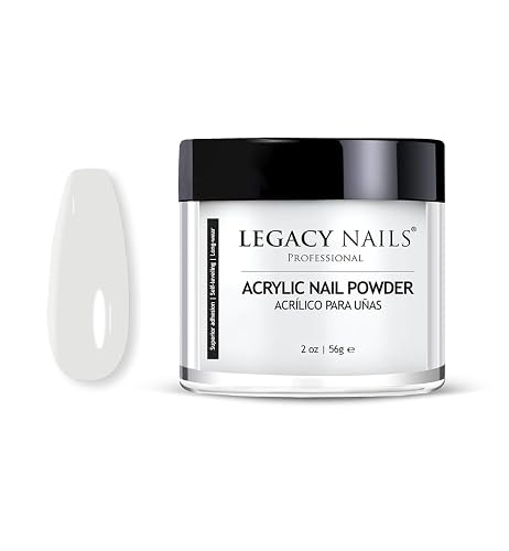 Legacy Nails Professional WHITE ACRYLIC POWDER - 56g / 2oz. - High-Quality, Fast-Drying Formula for Nail Extensions, Sculpting & Overlays Beauty & Personal Care LEGACY NAILS