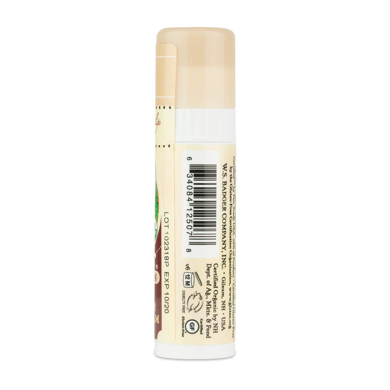 Badger - Cocoa Butter Lip Balm, Creamy Cocoa, Certified Organic Lip Balm, Fair Trade, Natural Lip Balm, Lip Butter, Lip Balm Cocoa Butter, Cocoa Care