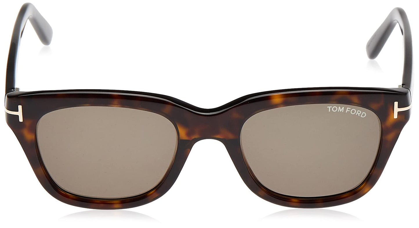Tom Ford Rectangular Sunglasses TF237 Snowdon 52N Dark Havana 52mm FT0237