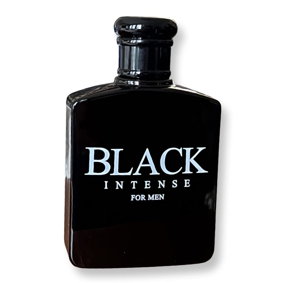 BLACK INTENSE for Men Eau de Parfum for Men - 3.4 Fl Oz - Perfect blend of Sage, Lemon and Absinthe for a Sophisticated Scent