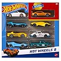 Hot Wheels, Set of 8 Basic Toy Cars & Trucks in 1:64 Scale, Includes 1 Exclusive Car, Different Mixes Released Throughout The Year, Styles May Vary