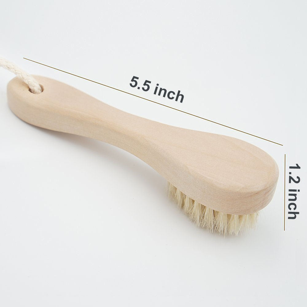 Wooden Facial Cleansing Brush Natural Bristles Wood Handle Wash Clean Exfoliate Scrub Cleaning Brushing Exfoliating Exfoliation Skin Care Face