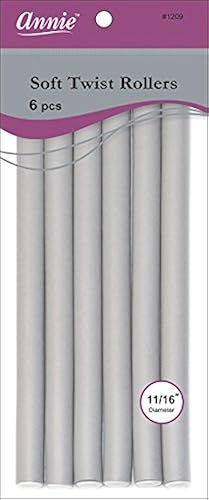 Annie 01209 Soft Twist Rollers, Gray, 6 Count