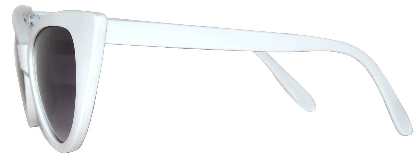 Online-Welcome OWL Vintage Cat Eye Sunglasses Smoke Lens White Frame