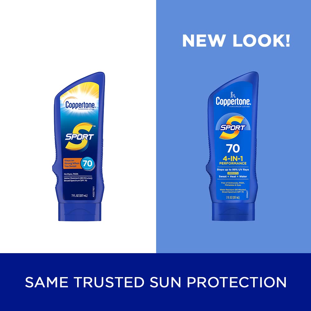 Coppertone SPORT Sunscreen Lotion Broad Spectrum SPF 70 (7 Fluid Ounce) (Packaging may vary)