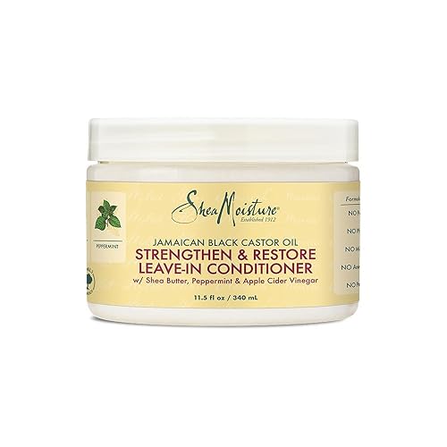 SheaMoisture Leave-In Conditioner with Pure Jamaican Black Castor Oil for Damaged, Over-Processed Hair - Softens and Detangles, 11.5 oz