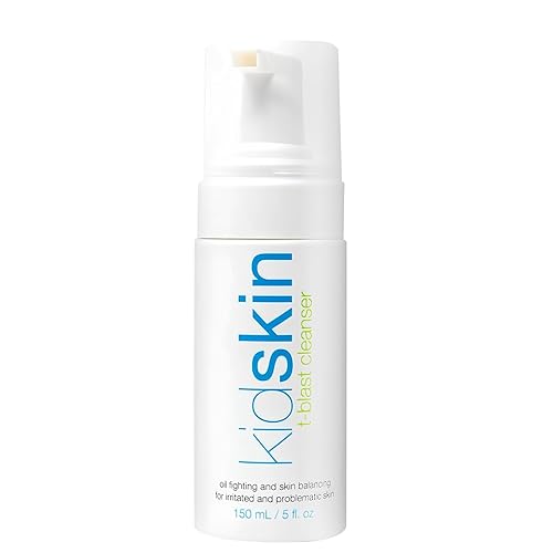 Kidskin T-Blast Facial Cleanser, Gentle Face Wash with Tea Tree Oil, Spot Skin Care for Kids and Teens, Non-Drying Natural Cleanser for Oily or Dry