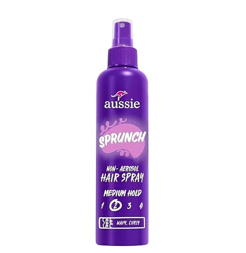 Aussie Sprunch Non-Aerosol Hair Spray for Curly & Wavy Hair, Flexible Hold, Frizz Control,