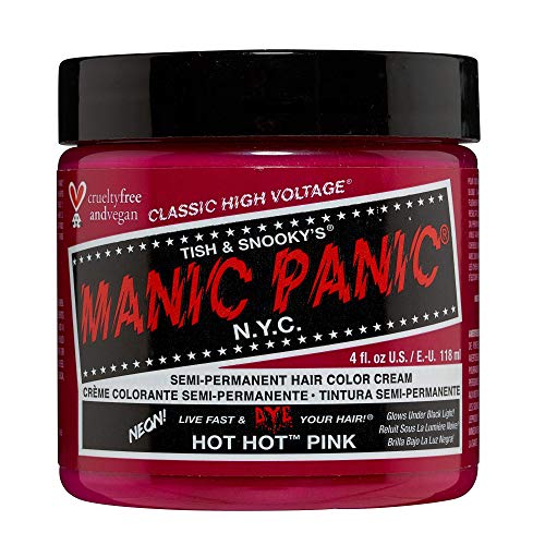 MANIC PANIC Classic Hot Hot Pink Semi Permanent Hair Color - Neon Pink Hair Dye for Women & Men That Lasts 4-6 Weeks - Vegan, Ammonia & Cruelty-Free