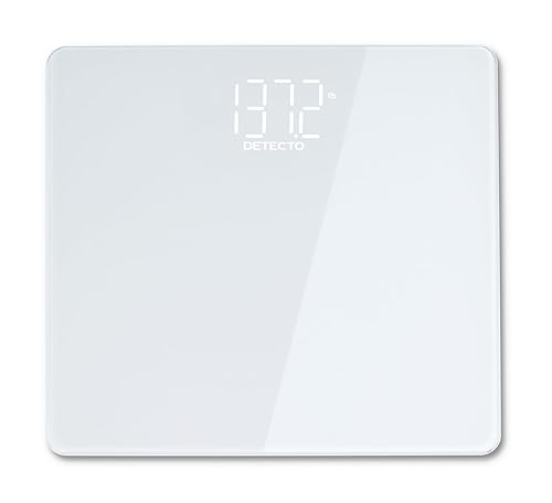 DETECTO Digital Bathroom Scale, Hidden Display When Off, Highly Accurate, Wide Platform, Easy-to-Read Display, 450 lb High Capacity, Includes…