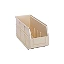 Quantum Storage K-SSB441IV-5 5-Pack Stackable Plastic Shelf Bin, 14" x 6" x 7", Ivory