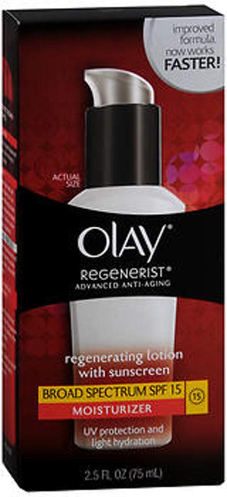 Olay Regenerist Regenerating Lotion Moisturizer with Sunscreen Broad Spectrum SPF 15, (2.5 FL.OZ)