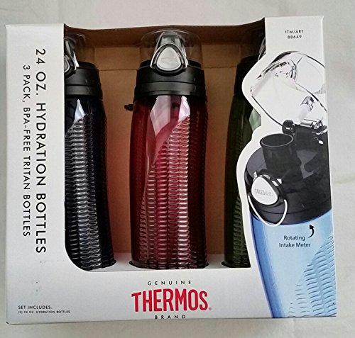 Thermos 24 oz. Hydration Bottles 3 Pack (Blue, Pink, Green)