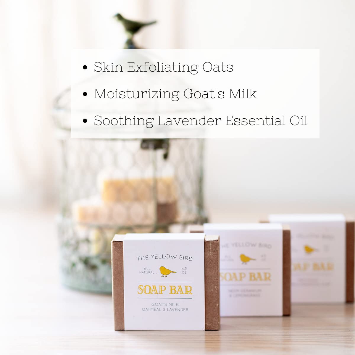 Lavender Goats Milk Soap Bar with Oats - Gentle Exfoliating Bath Soap. Moisturizing Dry Skin Face & Body Wash. Mild Natural and Organic Soap. Made