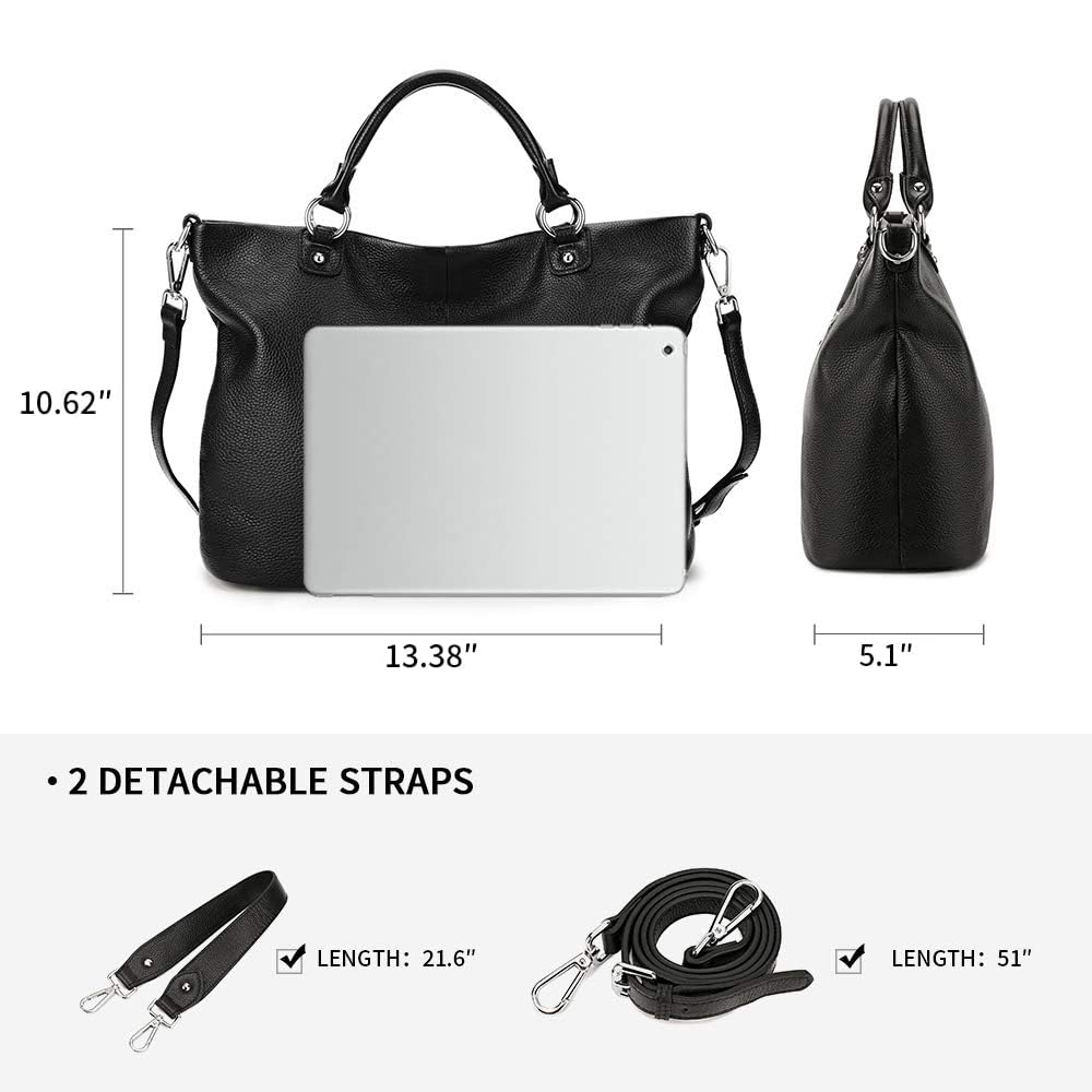 Kattee Women's Soft Leather Tote Bag, Top Satchel Purses and Handbags