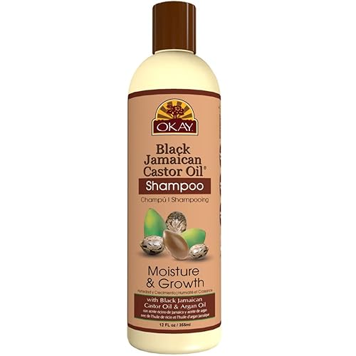 OKAY Black Jamaican Castor Oil Shampoo - Jamaican Castor Shampoo for Hair Health, Natural Moisturizing Cleanser to Strengthen & Restore Damaged Hair