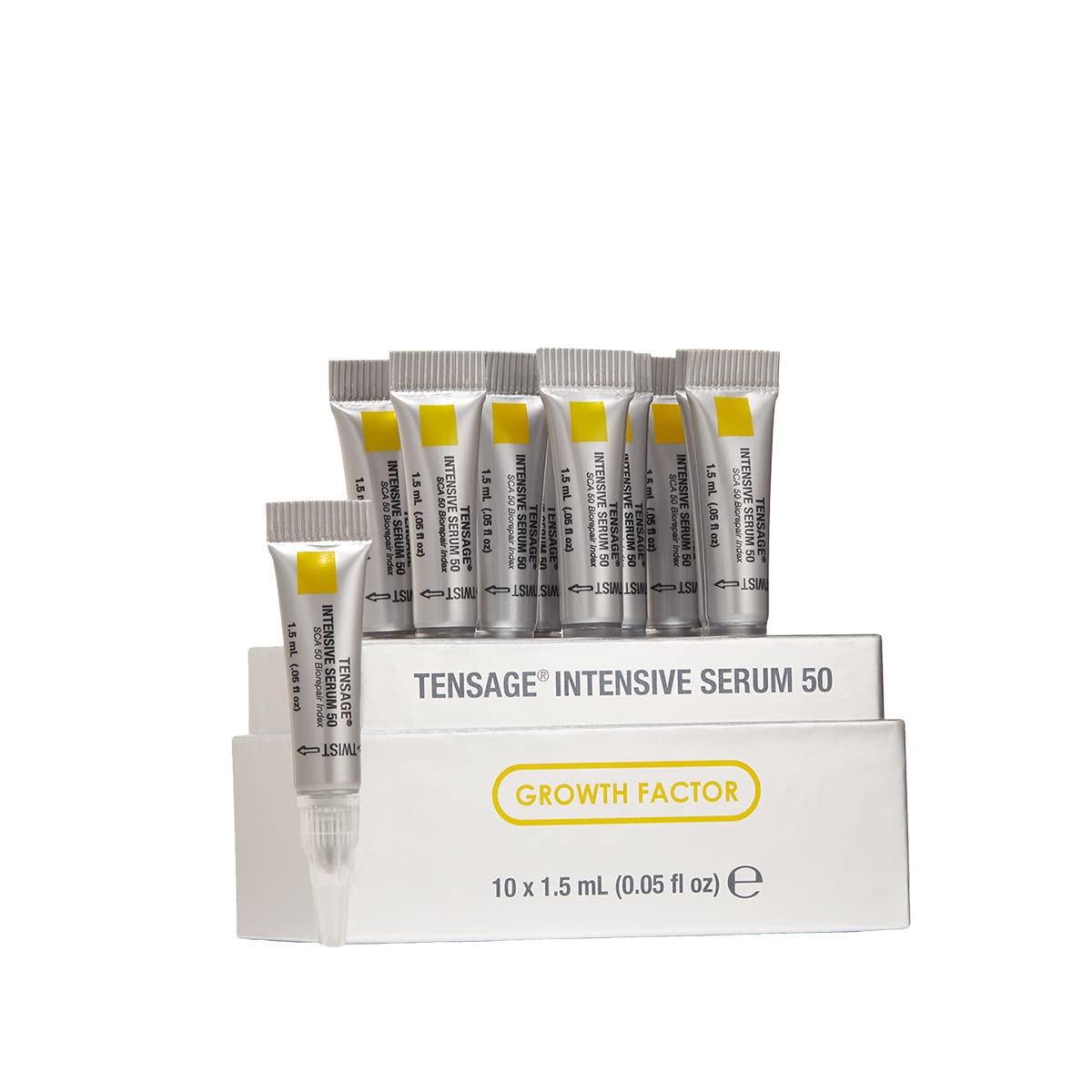 Biopelle Tensage Growth Factor Intensive Face Serum 50, Snail Mucin Serum for Face & Neck with SCA 50 Biorepair Index, Hyaluronic Acid, Peptides