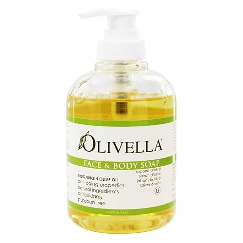 Olivella Virgin Olive Oil Face and Body Liquid Soap 10.14 oz (Pack of 4)