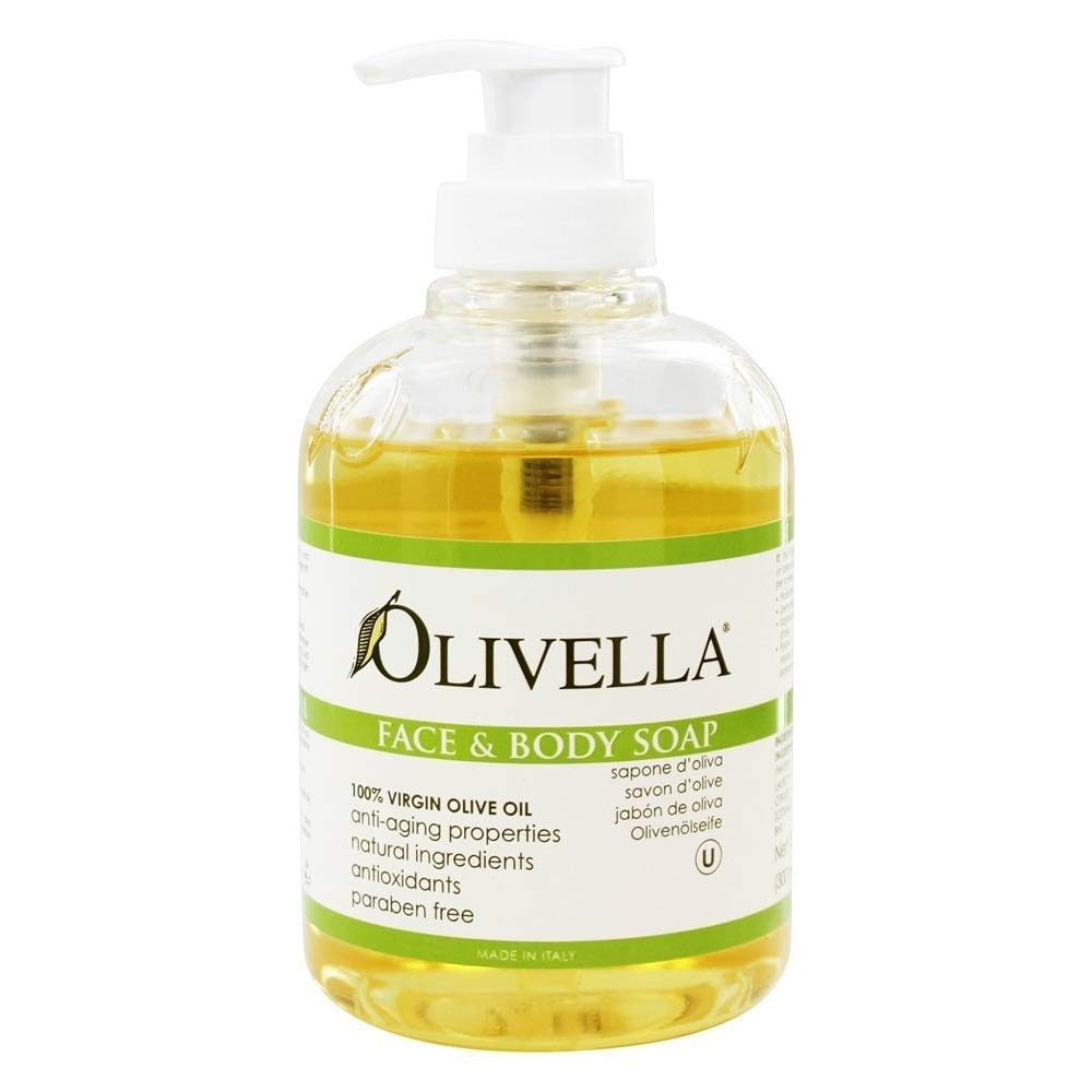 Olivella Virgin Olive Oil Face and Body Liquid Soap 10.14 oz (Pack of 4)