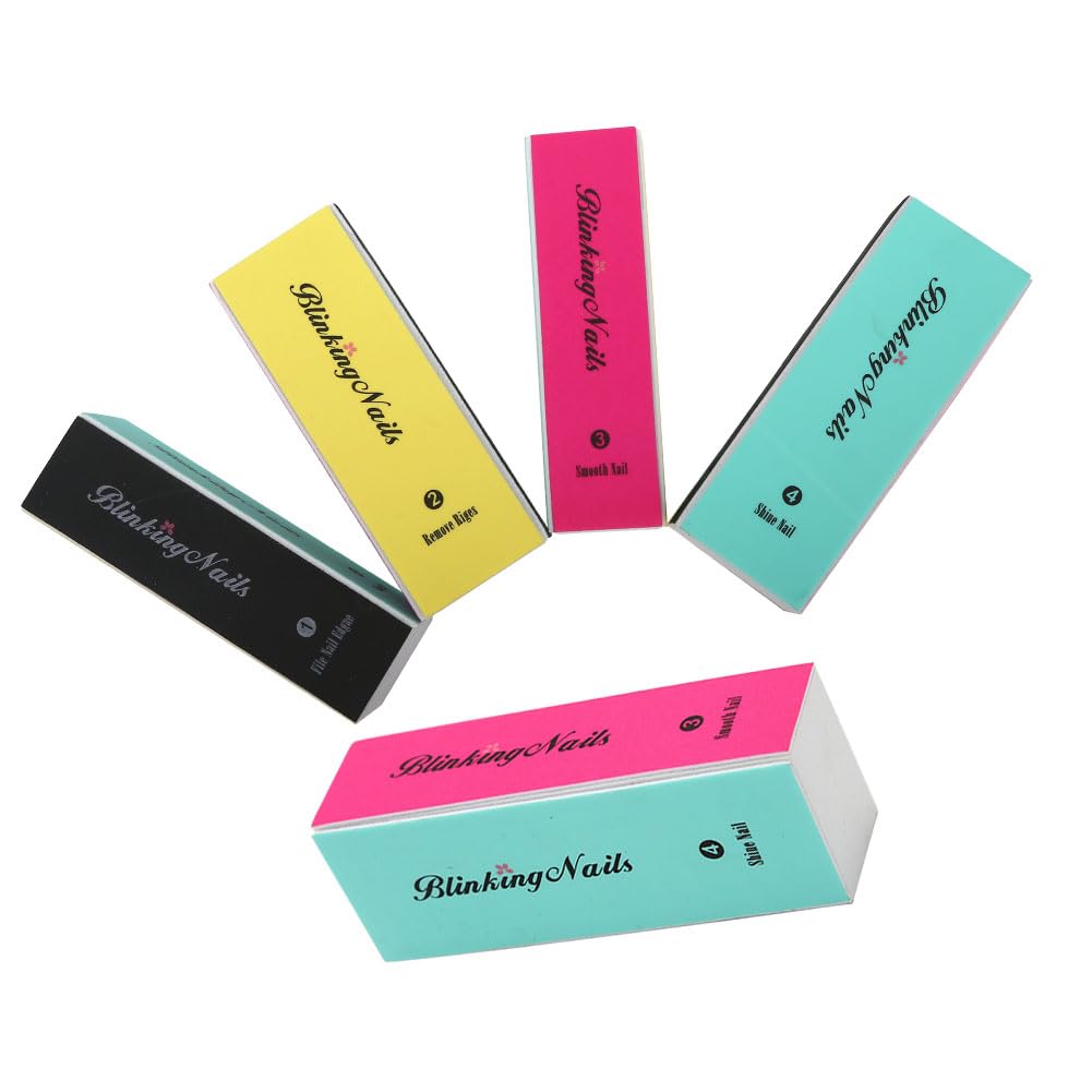 Nail Buffer, Nail Buffer Block, Nail Files and Buffers 4 Way Nail Buffer and Shine Kit - 4 Step Mini Natural Nail Polisher Sanding File Block