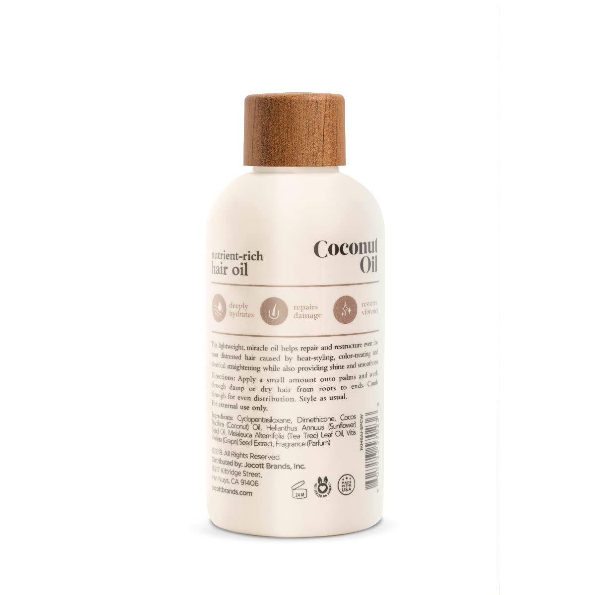 Oliology Coconut Hair Oil - Meds Split Ends, Controls Frizz, Hydrates & Softens - Lightweight Formula Helps Repair Distressed Hair from Heat Styling