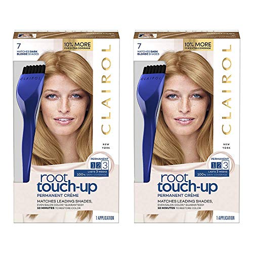 Clairol Root Touch-Up Permanent Hair Dye, 7 Dark Blonde Hair Color, 2 Count
