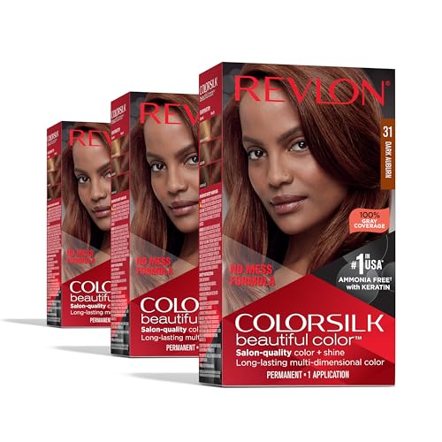 Revlon Colorsilk Beautiful Color Permanent Hair Color, (OLD VERSION) 31 Dark Auburn (Pack of 3)
