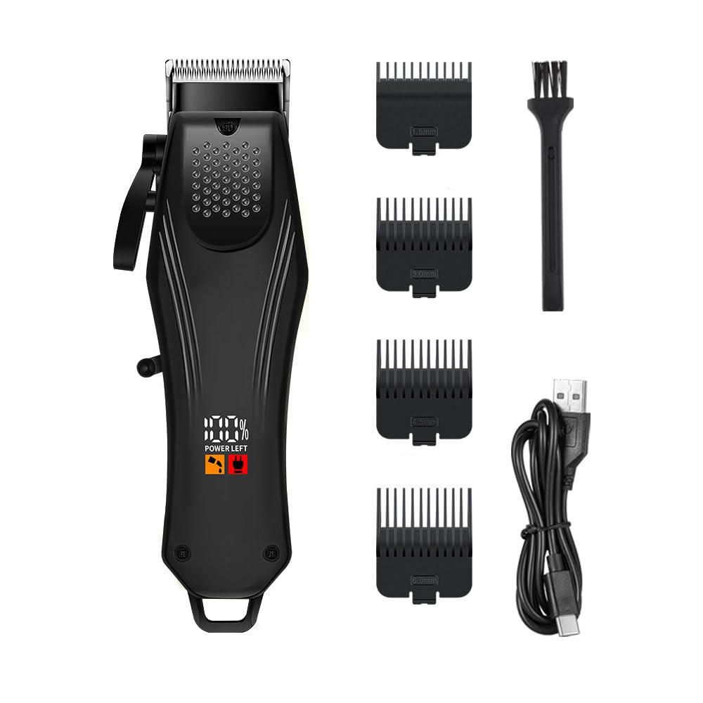 Hair Clippers for Men, Professional Cordless Cutting Kit with LED Display,4 Limit Combs,Super Quite, Perfect for Women Barber Kid Beauty and Personal Care QDKVTNDJZ