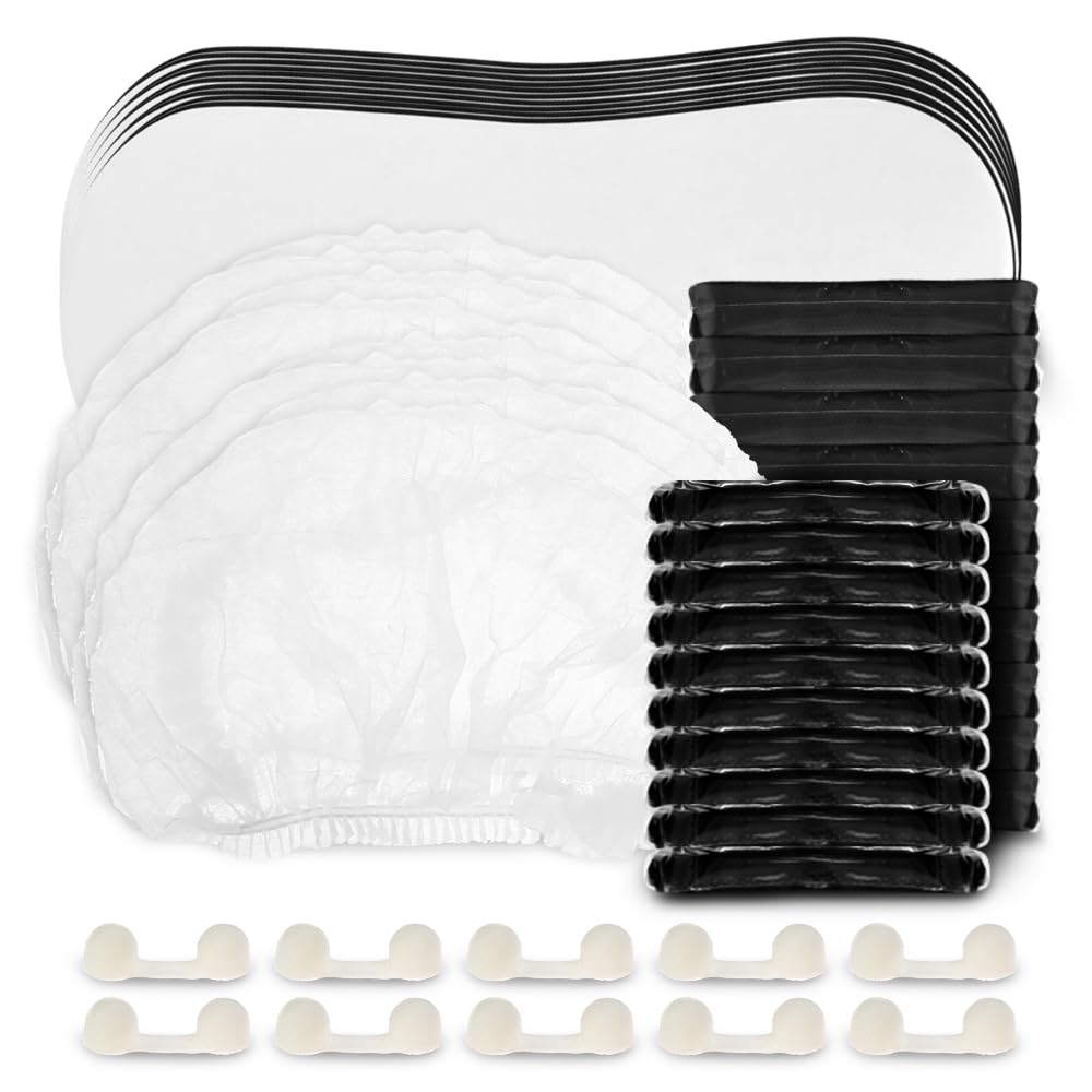 Bronze Tan Spray Tanning Essentials Kit: 10 Each Hair Nets, Nose Plugs, Sticky Spray Tan Feet Pads & Disposable Undergarments - Premium Quality