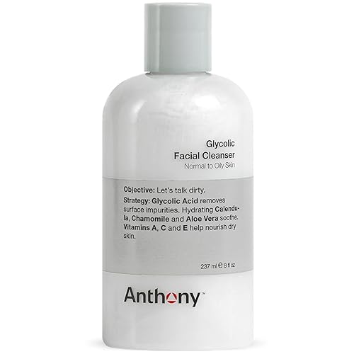 Anthony Glycolic Facial Cleanser for Men, Daily Exfoliating & Hydrating Face Wash, Shave Prep, Non-Foaming, Deep Cleansing, Gentle on Sensitive Skin