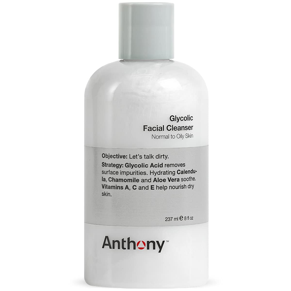 Anthony Glycolic Facial Cleanser for Men, Daily Exfoliating & Hydrating Face Wash, Shave Prep, Non-Foaming, Deep Cleansing, Gentle on Sensitive Skin