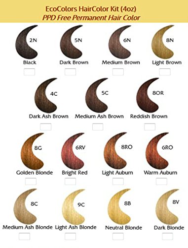 EcoColors Haircolor Light Brown - 8N (2 oz color 2 oz developer)