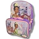 Ruz Princess Tiana Girls' Full Size 16 Inch Backpack with Detachable Lunch Box
