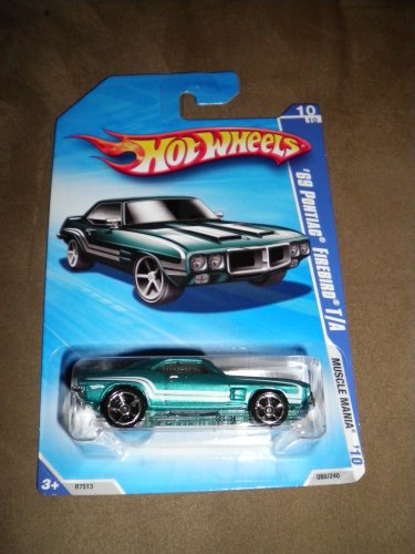 HOT WHEELS 2010 MUSCLE MANIA 10 OF 10 TEAL '69 PONTIAC FIREBIRD T/A