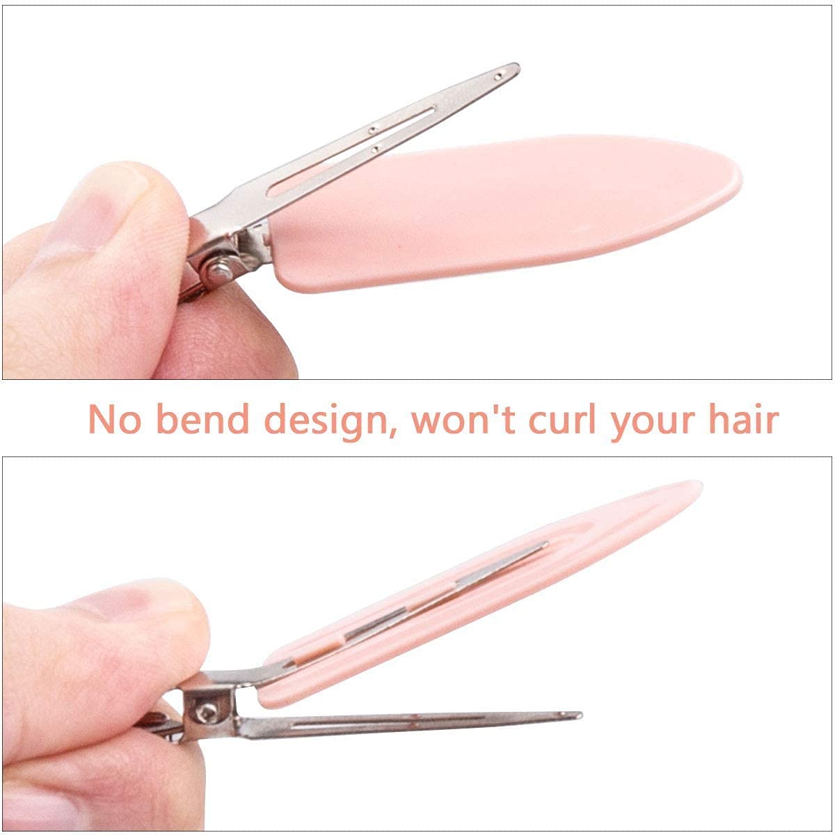 Gingbiss 20 Pcs No Bend Hair Clips, No Crease Hair Clips Curl Pin Clips with Storage Box for Hairstyle Bangs Waves Makeup Application