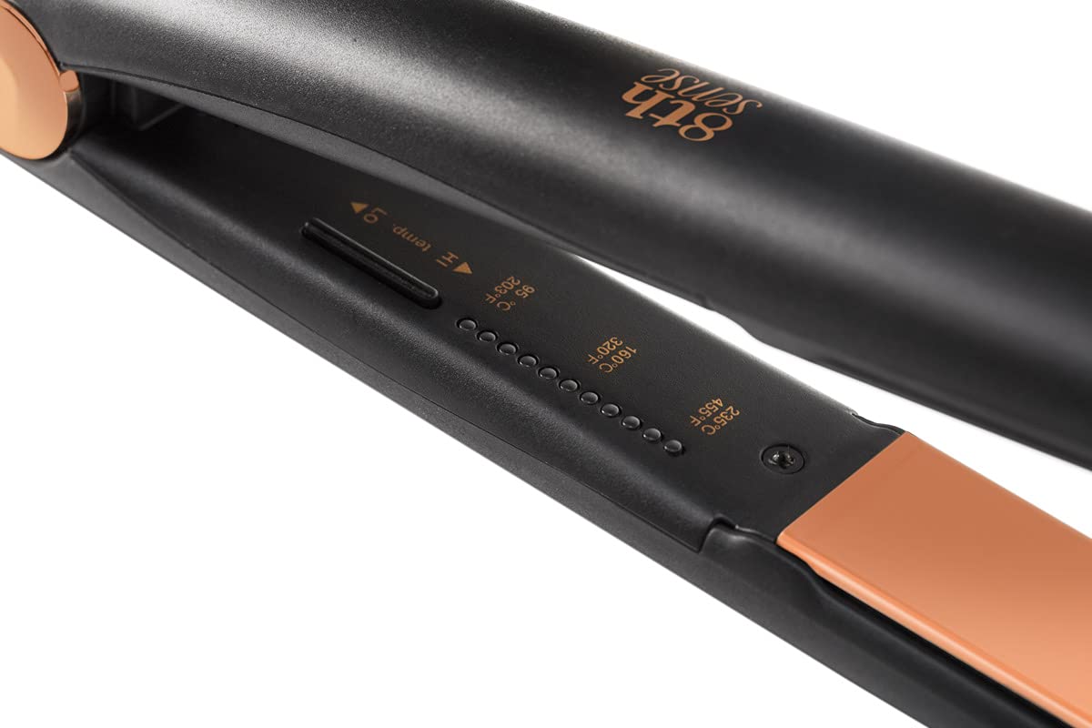 Elchim 8th Sense Styler: Hair Straightener with Titanium & Ceramic Plates, Dual-Universal Voltage, Flat Iron with 11 Heat Settings, Travel Bag