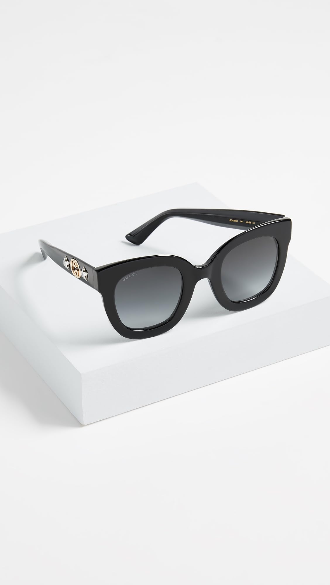 Gucci Women's Urban Stars Rectangle Sunglasses, Black/Grey, One Size