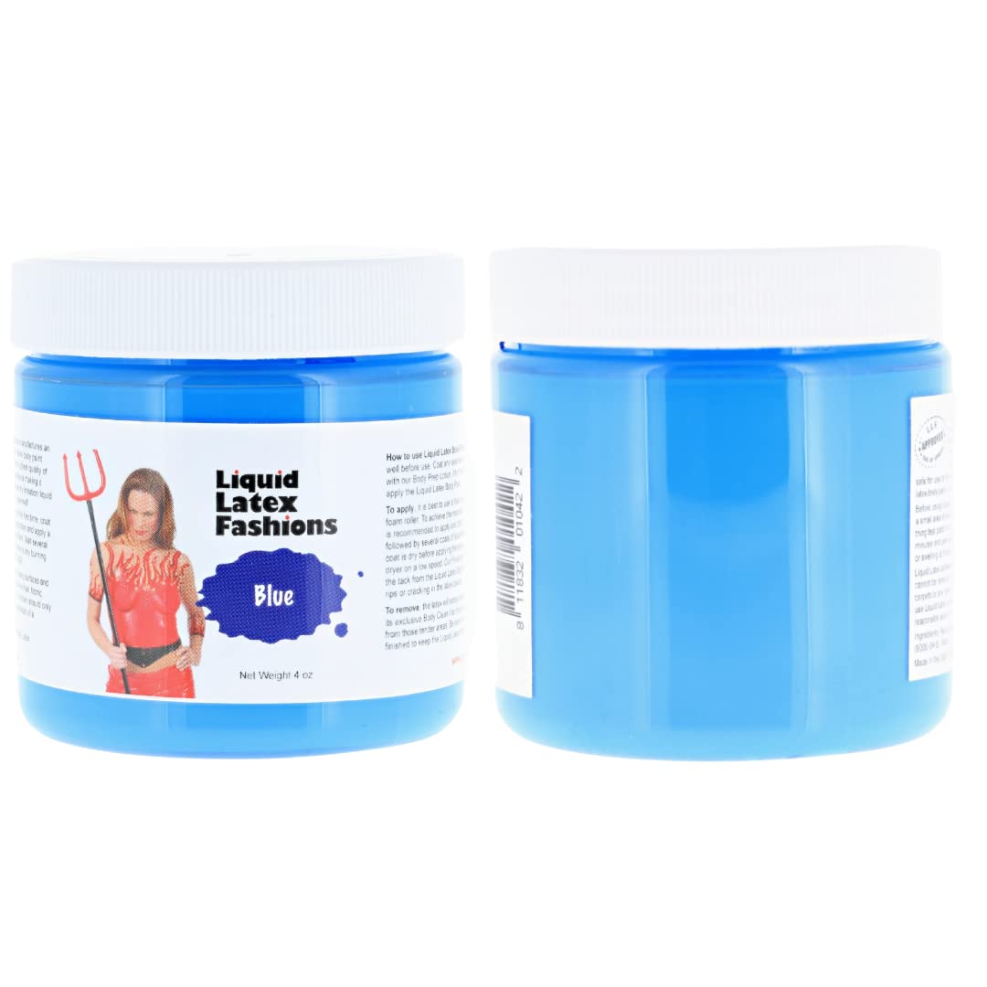Liquid Latex Fashions Blue Body Paint for Adults and Kids, Ammonia Free, Cosplay Makeup, Creates Professional Monster, Zombie Arts, Easy On and Off- 4