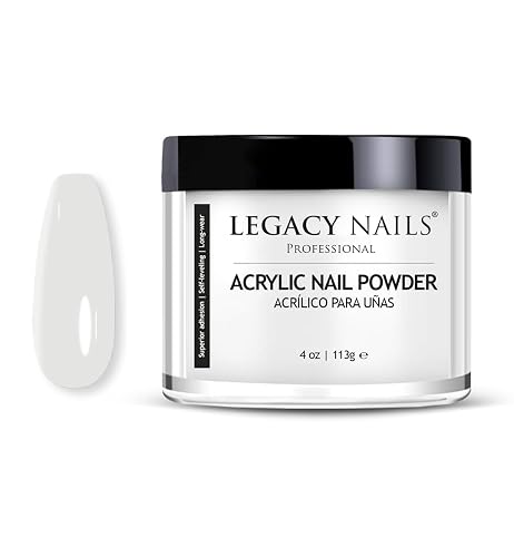 Legacy Nails Professional WHITE ACRYLIC POWDER - 113g / 4oz. - High-Quality, Fast-Drying Formula for Nail Extensions, Sculpting & Overlays Beauty & Personal Care LEGACY NAILS