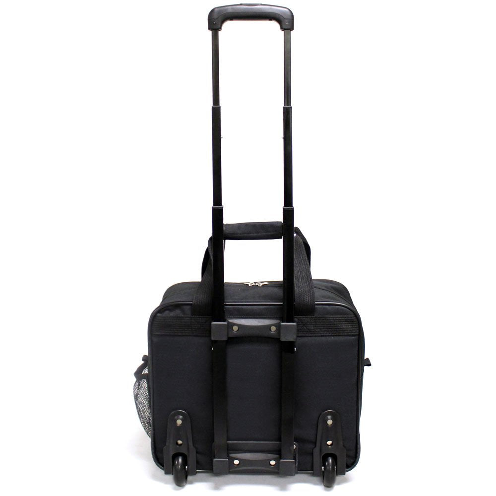 Preferred Nation Rolling Laptop Computer Case Wheeled Trolley Bag Fits 15.4" Laptop | TSA Approved Carry On, Locking Handles Skate Wheels. Black