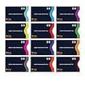 Boxiki Travel Rfid Blocking Sleeves, Set With Color Coding Identity Theft Prevention Envelopes Of 12 Credit Card (Navy Blue)