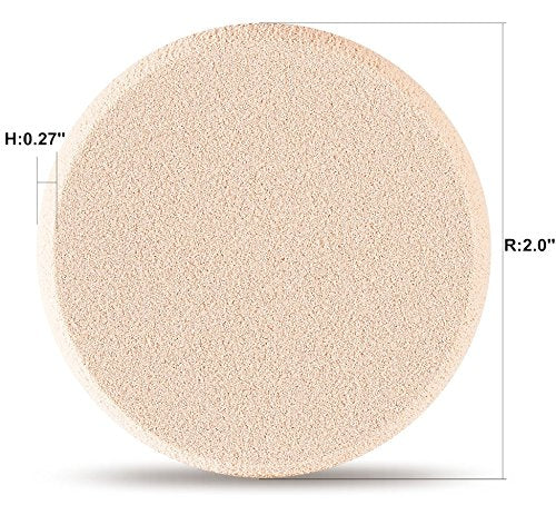 OWLFAVO 2pcs Round Makeup Sponges with 1 Travel Case, Beauty Face Primer Compact Powder Puff, Blender Sponge Replacement for Cosmetic Flawless