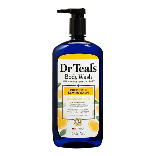 Dr Teal's Body Wash with Prebiotic Lemon Balm, Sage & Thyme Essential Oils, Magnesium, 24 fl oz, 2 Pack