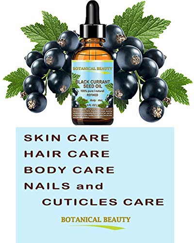 Botanical Beauty BLACK CURRANT SEED OIL 100% Pure Natural Undiluted Refined Cold Pressed Carrier oil. 0.5 Fl.oz. - 15ml. For Skin, Hair, Lip, Nail