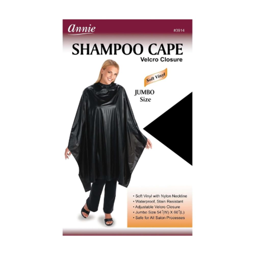 Annie Shampoo Cape 45" x 54" Black