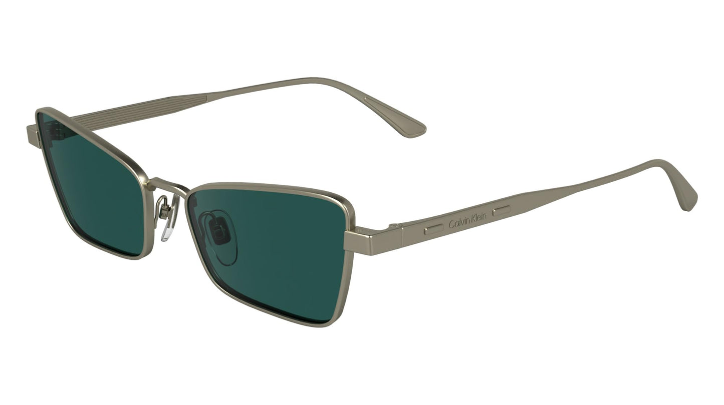 Calvin Klein Women's Sunglasses CK24110S - Matte Light Gold with Solid Green Lens