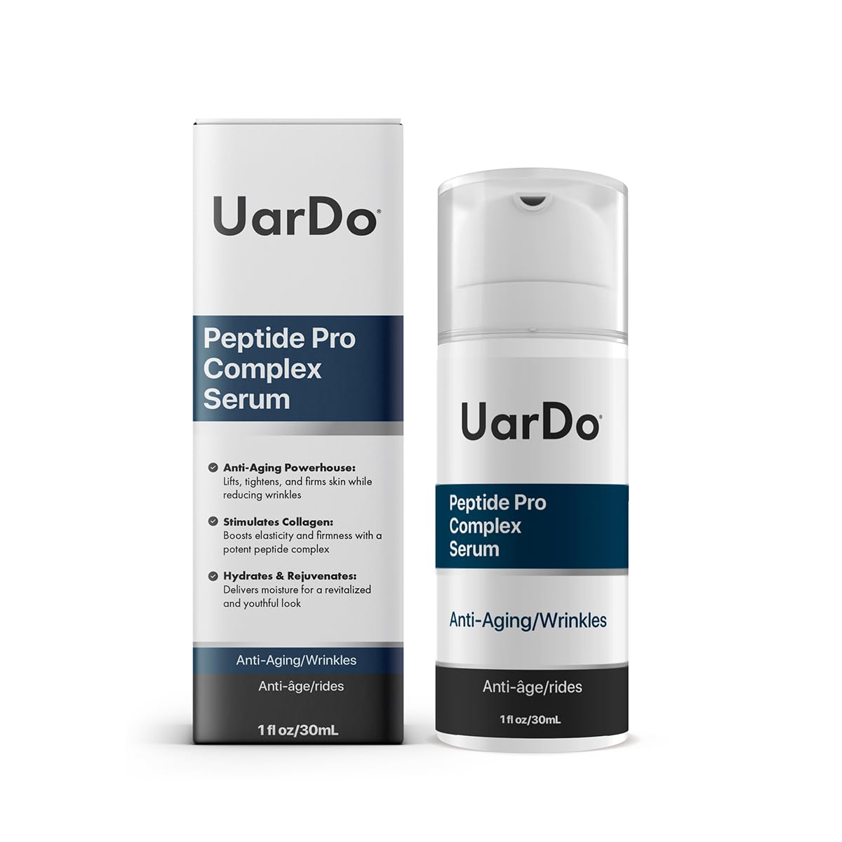 Uardo Peptide Pro Complex Serum 1 Fl Oz/ 30 ml - usn104 | For All Skin Types | Keeps Skin Moisturized | Reduces Wrinkles | For Women and Men