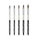 KADS Kolinsky Sable Acrylic Brush Set - 5pcs, Sizes 2# to 10#, Black Kolinsky Sable Nail Brushes Beauty & Personal Care KADS