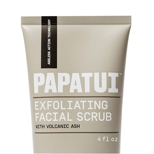 PAPATUI by Dwayne Johnson Men's Face Exfoliating Scrub, Unscented Facial Cleanser, Smooths Skin Texture, Fine Lines & Wrinkles, with Peptides