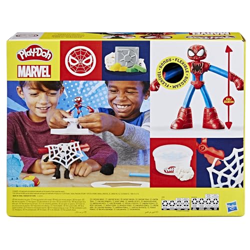 Play-Doh Marvel Spider-Man Launch & Slice Battle Playset with 2 Bendy Action Figures and 7 Accessories, Imagination Toys for Boys & Girls 4 Years & Up